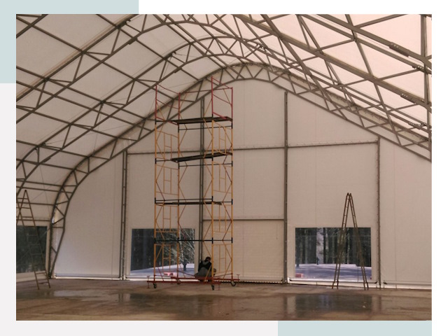 Шатровые ангары в Мариинске